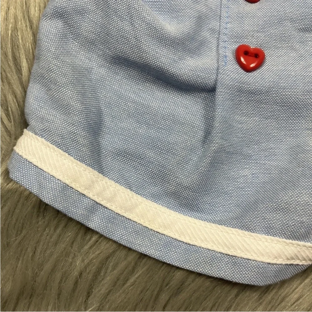 Vintage Baby Girls Carters Shorts Blue Red White Sailor Heart